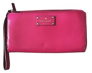 Kate Spade Layton Wellesley Leather Wallet Wristlet Hot Pink